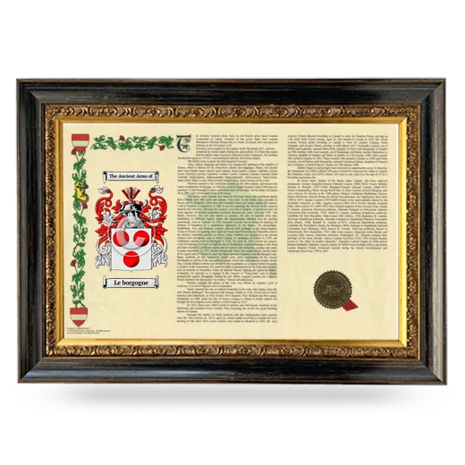 Le borgogne Armorial Landscape Framed - Heirloom